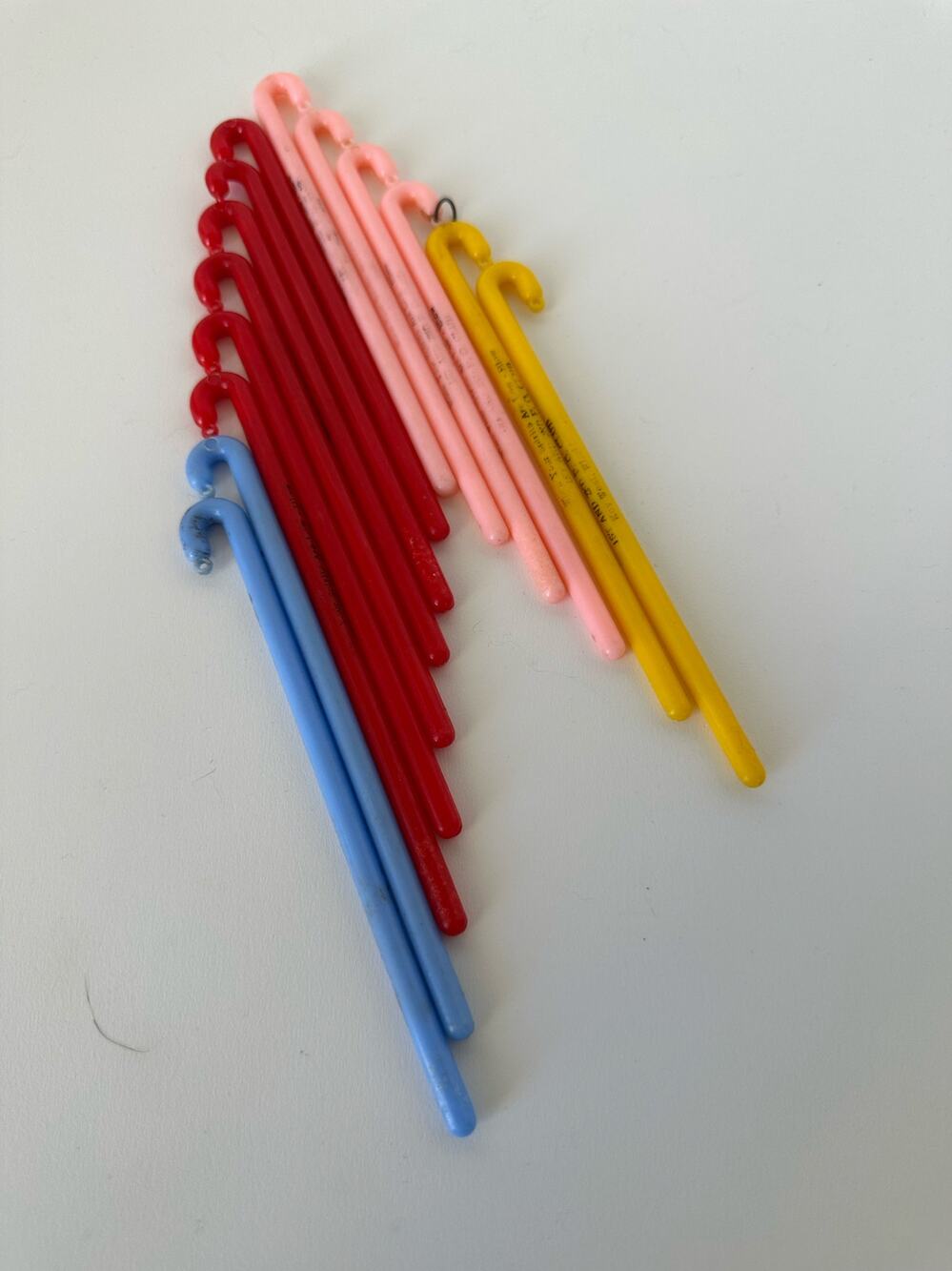 Vintage hooked swizzle sticks, stir sticks, Funny saying, set of 14